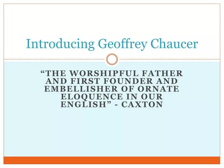 introducing geoffrey chaucer