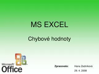 ms excel chybov hodnoty