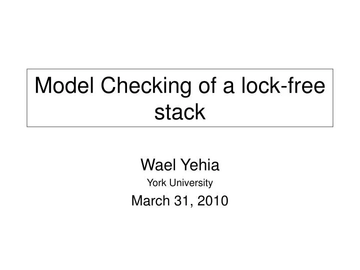 model checking of a lock free stack