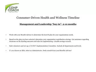 Consumer-Driven Health and Wellness Timeline