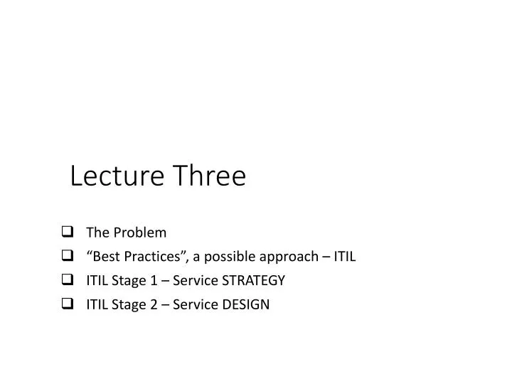 lecture three