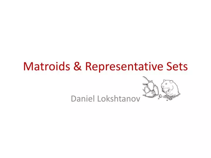 matroids representative sets