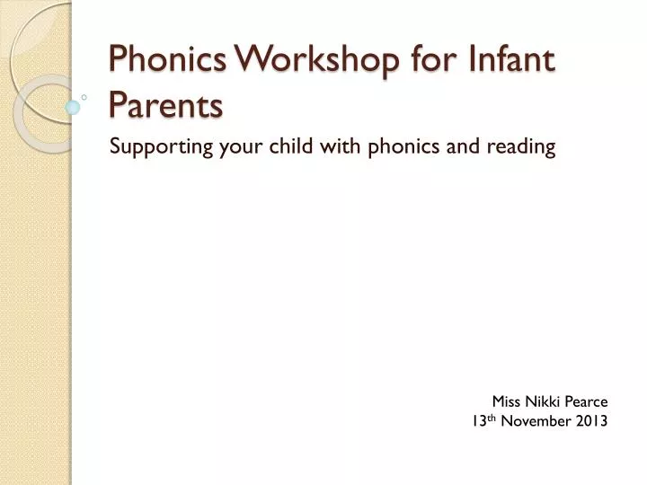 phonics workshop for infant parents