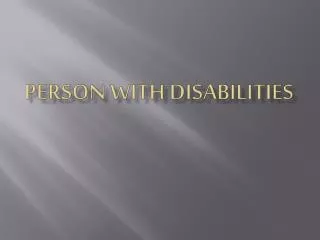Person with disabilities