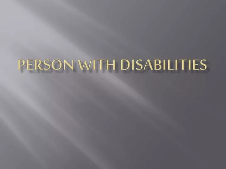 person with disabilities