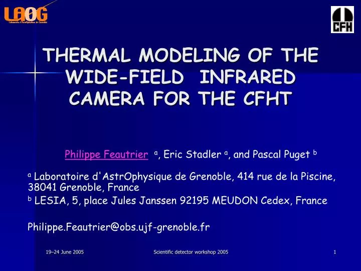 thermal modeling of the wide field infrared camera for the cfht