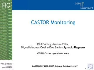 CASTOR Monitoring