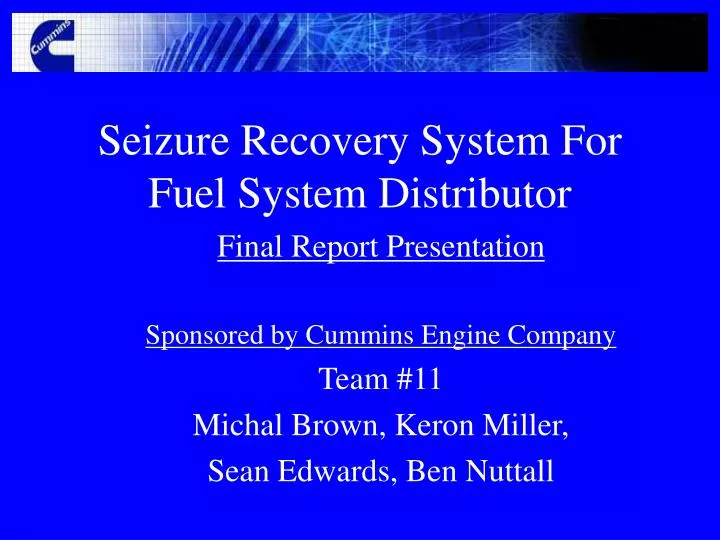 seizure recovery system for fuel system distributor