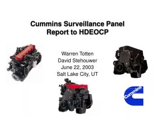 Cummins Surveillance Panel Report to HDEOCP