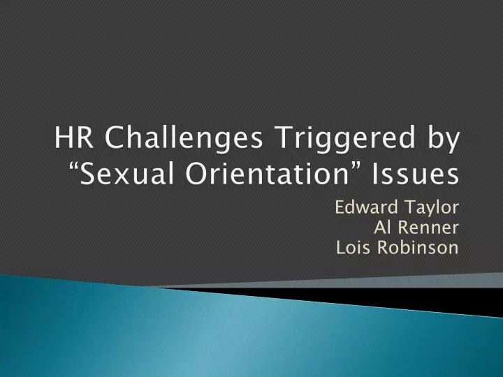 hr challenges triggered by sexual orientation issues
