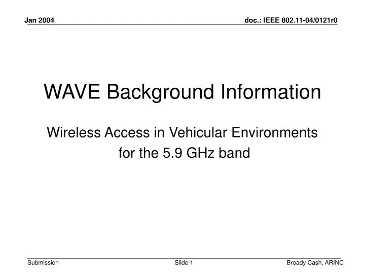wave background information