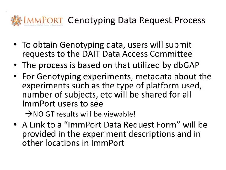genotyping data request process