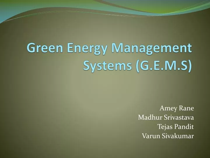 green energy management systems g e m s