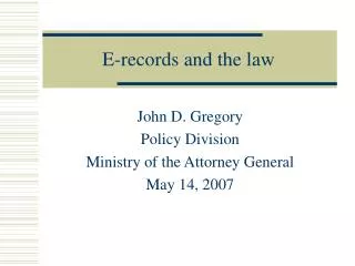 E-records and the law