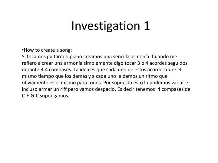 investigation 1