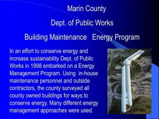 Marin County Dept. of Public Works Building Maintenance Energy Program