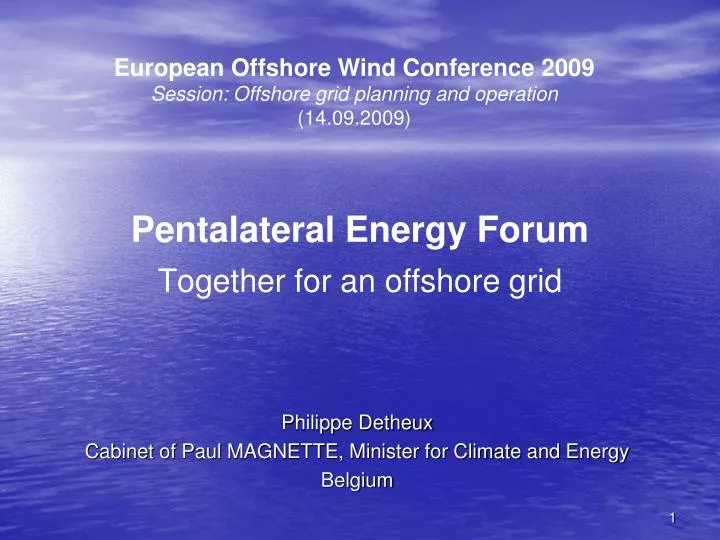 pentalateral energy forum together for an offshore grid