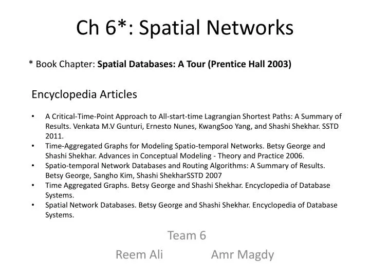 ch 6 spatial networks