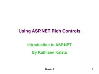 Using ASP.NET Rich Controls