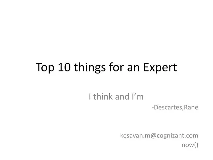 top 10 things for an expert