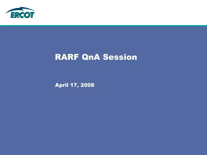 rarf qna session