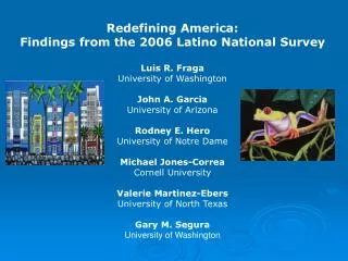 Redefining America: Findings from the 2006 Latino National Survey Luis R. Fraga