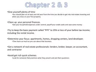 Chapter 2 &amp; 3