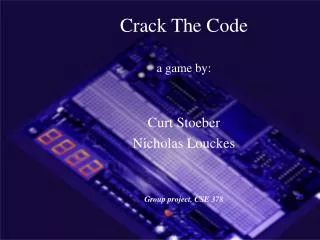 Crack The Code a game by: