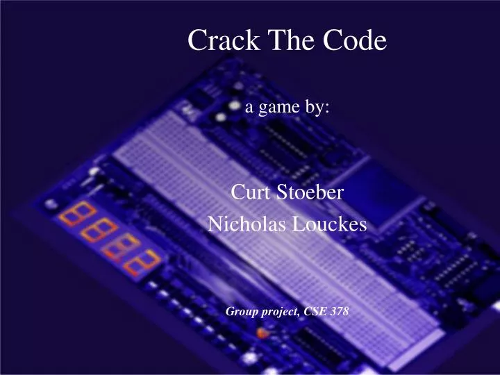 crack the code a game by