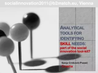 Analytical tools for identifying skill needs : part of the social innovation tool-kit?
