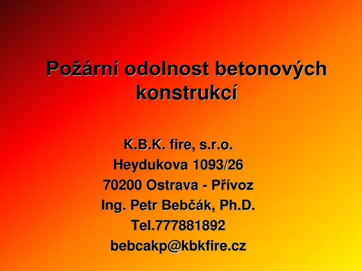 po rn odolnost betonov ch konstrukc