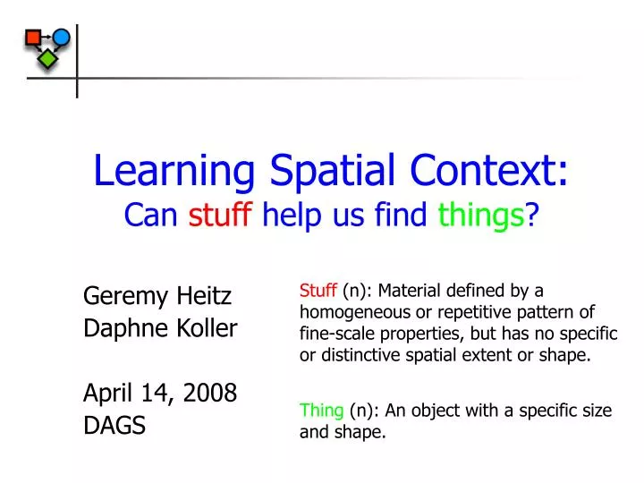 learning spatial context can stuff help us find things