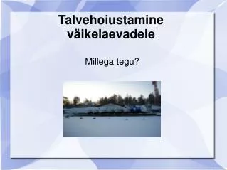 talvehoiustamine v ikelaevadele