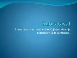 ruokatavat