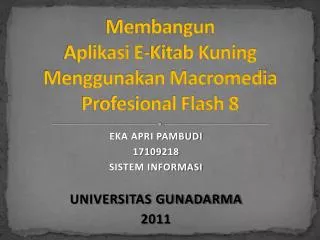 membangun aplikasi e kitab kuning menggunakan macromedia profesional flash 8