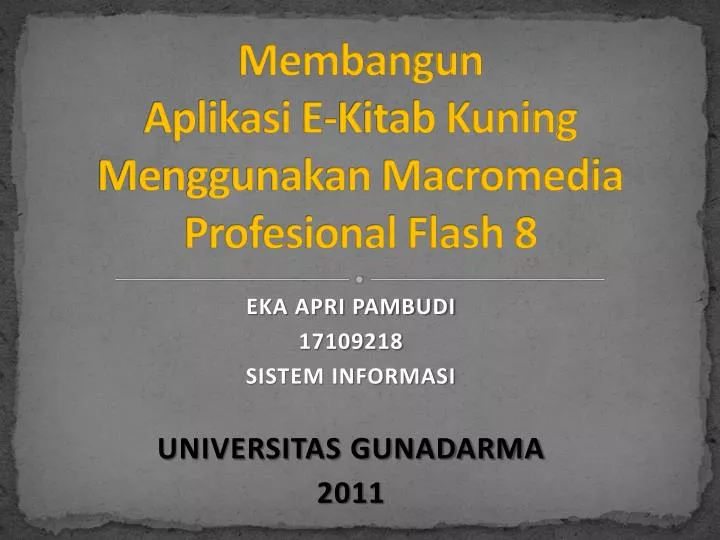 membangun aplikasi e kitab kuning menggunakan macromedia profesional flash 8