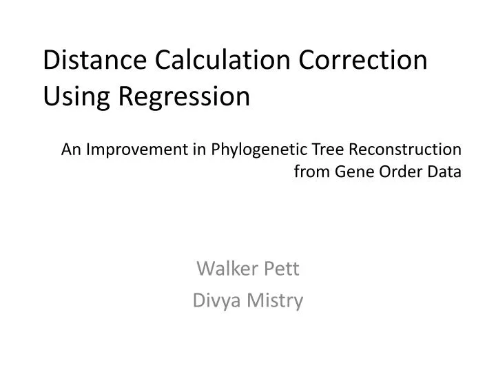 distance calculation correction using regression
