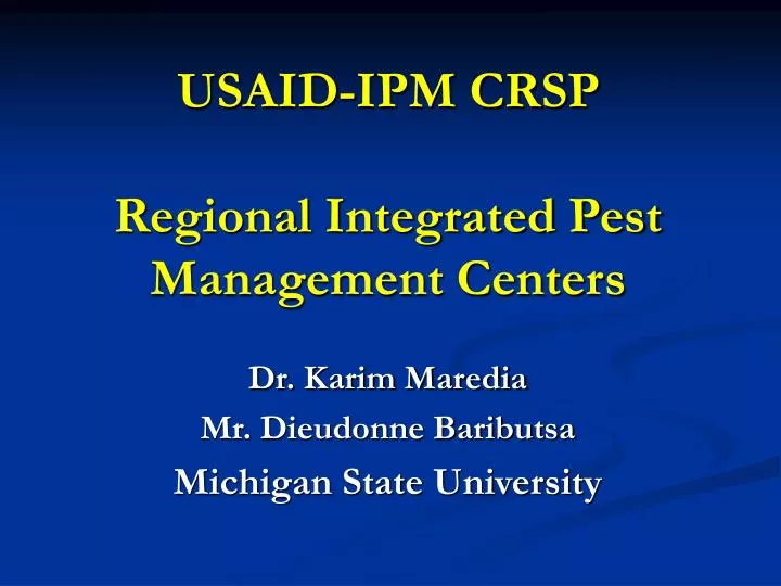 usaid ipm crsp regional integrated pest management centers