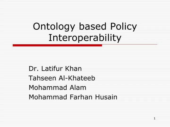 ontology based policy interoperability