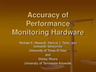 Accuracy of Performance Monitoring Hardware