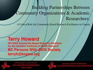 Building Partnerships Between Community Organizations &amp; Academic Researchers: