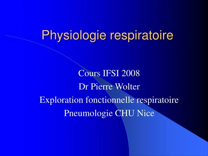 physiologie respiratoire