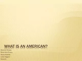 What is an American?