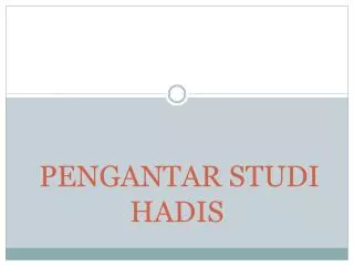 pengantar studi hadis