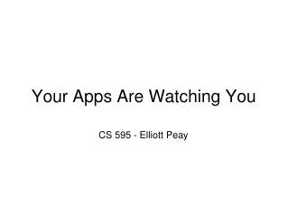 Your Apps Are Watching You