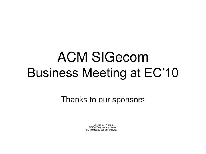 acm sigecom business meeting at ec 10