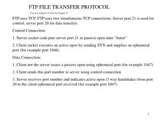 FTP FILE TRANSFER PROTOCOL