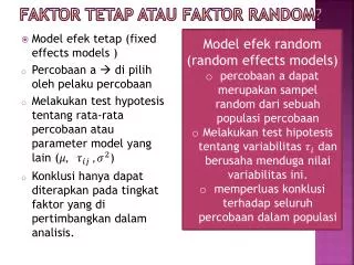 faktor tetap atau faktor random