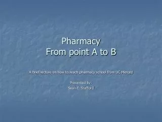 Pharmacy From point A to B