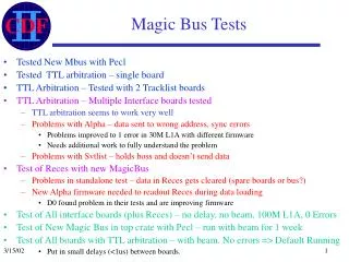 Magic Bus Tests